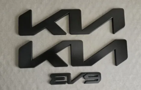 2023-27 KIA Ev9 3D black overlays Logo smooth gloss black