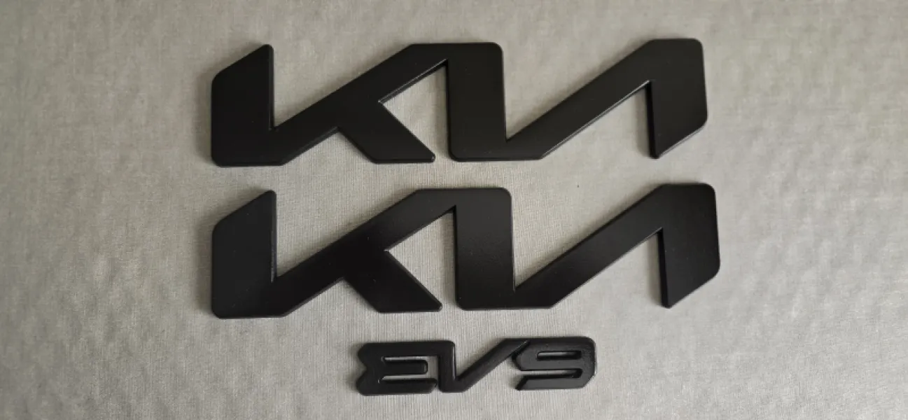 2023-27 KIA Ev9 3D black overlays Logo smooth gloss black
