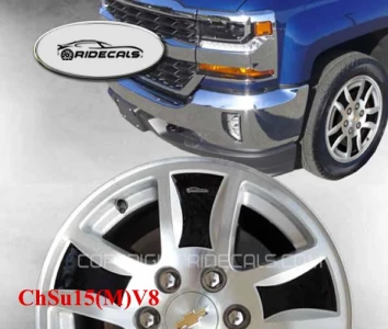 Chevrolet Suburban 17" rim decals ChSu15(M)V8