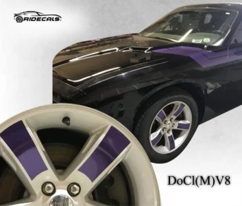 Dodge Challenger 18" rim decals DoCl(M)V8