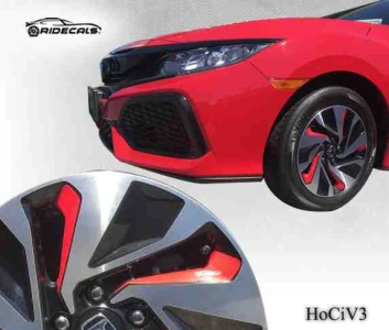 Honda Civic 16" rim decals HoCiV3