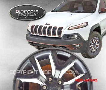 Jeep Cherokee 17" rim decals JeChV2