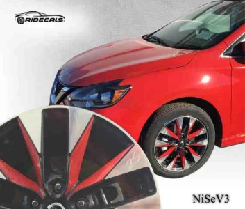 Nissan Sentra 17" rim decals NiSeV3