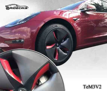 Tesla Model 3 18" rim decals TeM3V2