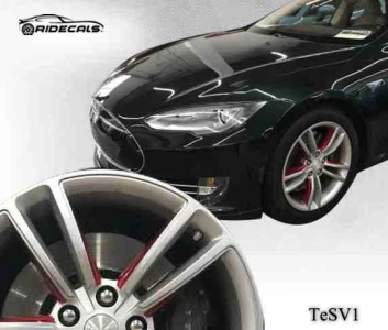 Tesla Model S 19" rim decals TeSV1