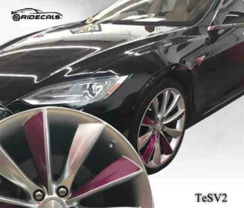 Tesla Model S 21" rim decals TeSV2